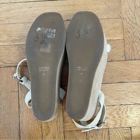 Miu Miu strap wedge suede sandals - Picture 6 of 8